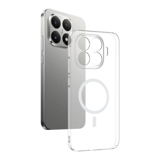 Xiaomi Uyumlu 15T Pro Kamera Korumalı M-Safe Şarj Özellikli Şeffaf Zore London Sert PC Kapak