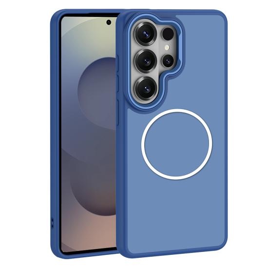 Galaxy Uyumlu S26 Ultra Kılıf M-Safe Şarj Özellikli Metal Kamera Çerçeveli Zore Sanremo Silikon Kapak