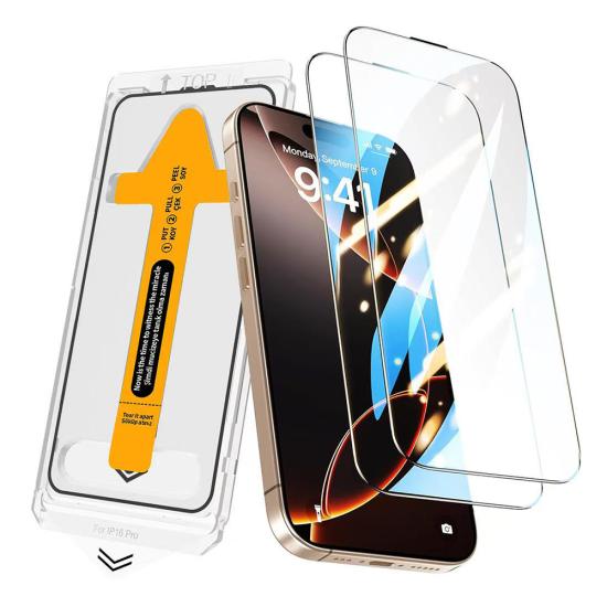 iPhone Uyumlu 15 Pro Max Zore 2.5D Oliv HD Temperli Cam Ekran Koruyucu + Kolay Uygulama Aparatı