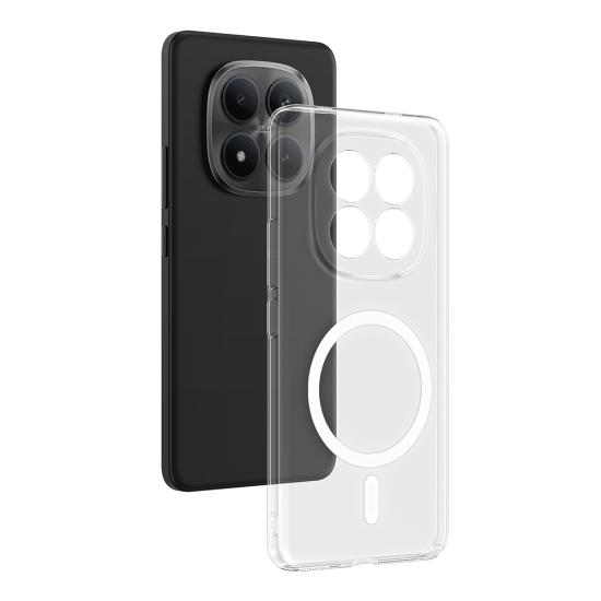 Xiaomi Uyumlu Redmi Note 15 Pro Kamera Korumalı M-Safe Şarj Özellikli Şeffaf Zore London Sert PC Kapak
