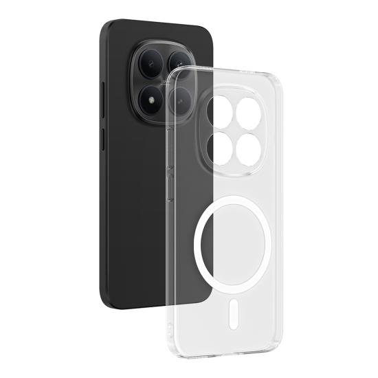 Xiaomi Uyumlu Redmi Note 15 Pro Plus Kamera Korumalı M-Safe Şarj Özellikli Şeffaf Zore London Sert PC Kapak
