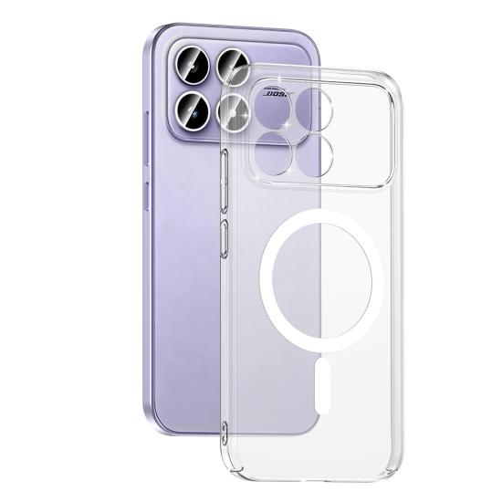 Xiaomi Uyumlu Poco F8 Pro Kamera Korumalı M-Safe Şarj Özellikli Şeffaf Zore London Sert PC Kapak