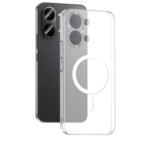 Xiaomi Uyumlu Poco X8 Pro Max Kamera Korumalı M-Safe Şarj Özellikli Şeffaf Zore London Sert PC Kapak