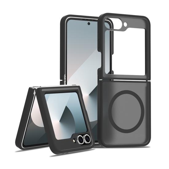 Galaxy Uyumlu Z Flip 6 Kılıf M-Safe Şarj Özellikli Kamera Korumalı Zore Lunex Kapak