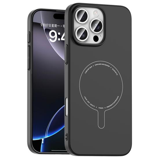 iPhone Uyumlu 16 Pro Kılıf M-Safe Şarj Özellikli Kamera Korumalı Zore Elio Sert PC Kapak
