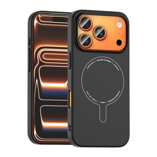 iPhone Uyumlu 18 Pro Max Kılıf M-Safe Şarj Özellikli Kamera Korumalı Zore Elio Sert PC Kapak