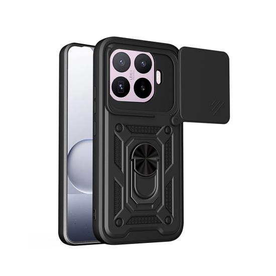 Xiaomi Uyumlu 17T Kılıf Magnetik Standlı Kamera Korumalı Zore Sürgülü Vega Kapak