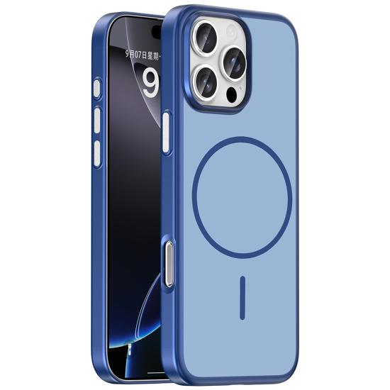 iPhone Uyumlu 16 Pro Max Kılıf M-Safe Şarj Özellikli Zore Lora PC Kapak