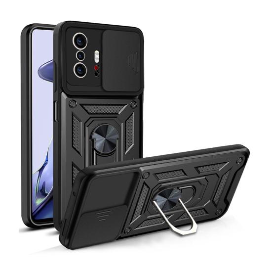 Xiaomi Uyumlu 11T Pro 5G Kılıf Magnetik Standlı Kamera Korumalı Zore Sürgülü Vega Kapak