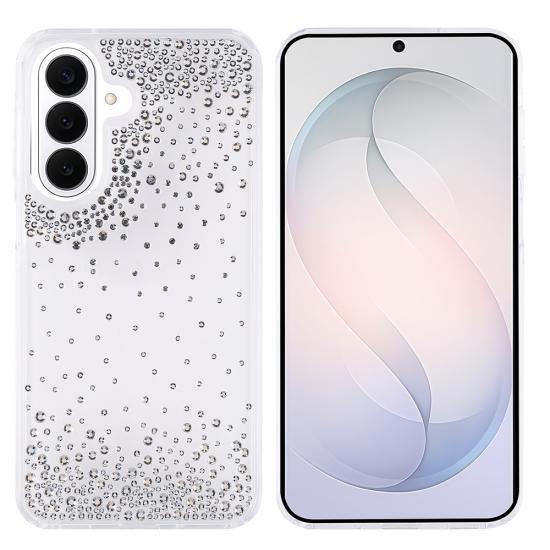 Galaxy Uyumlu S26 Kılıf Airbag Tasarımlı Damla Taşlı Şeffaf Zore Pera Silikon Kapak