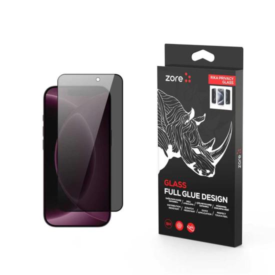 iPhone Uyumlu 18 Pro Zore Rika Premium Hayalet Temperli Cam Ekran Koruyucu