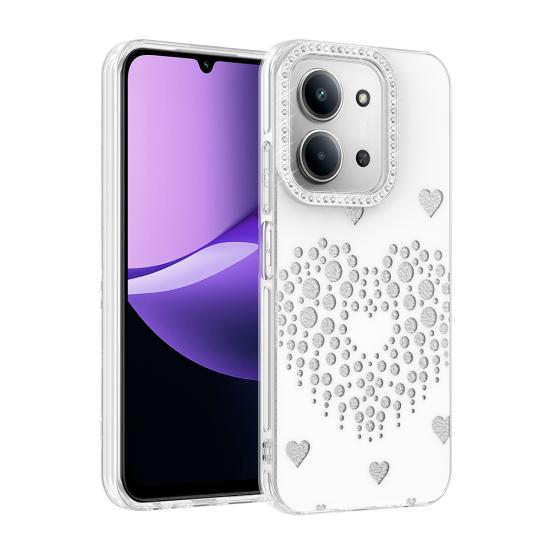Xiaomi Uyumlu Redmi 15C Kılıf Damla Taşlı Zore Rivas Sert PC Kapak