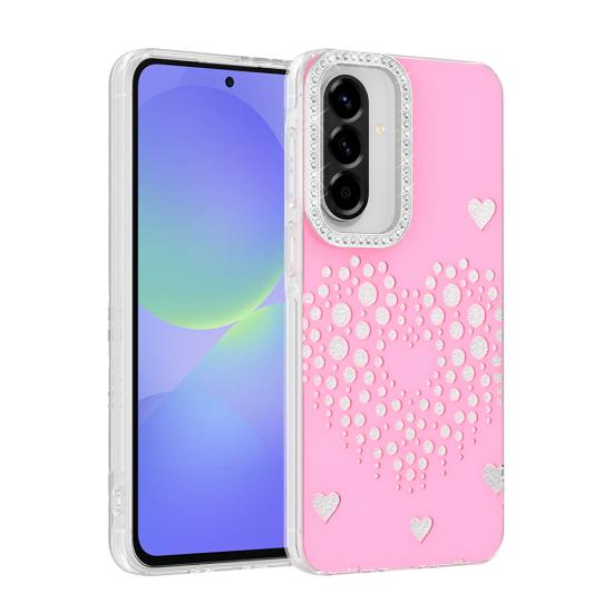 Galaxy Uyumlu A56 Kılıf Damla Taşlı Zore Rivas Sert PC Kapak