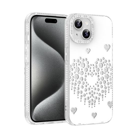 iPhone Uyumlu 15 Kılıf Damla Taşlı Zore Rivas Sert PC Kapak