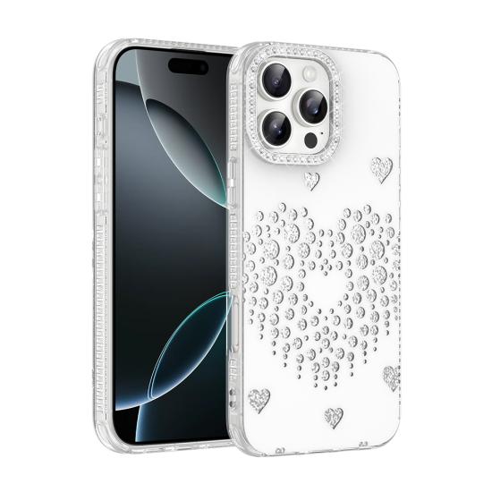 iPhone Uyumlu 16 Pro Kılıf Damla Taşlı Zore Rivas Sert PC Kapak