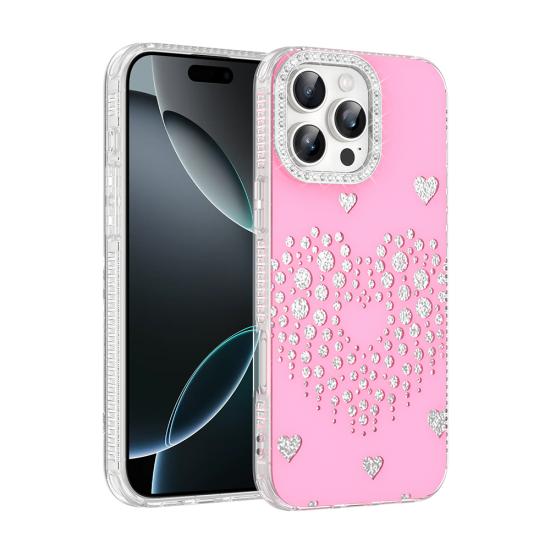 iPhone Uyumlu 16 Pro Max Kılıf Damla Taşlı Zore Rivas Sert PC Kapak
