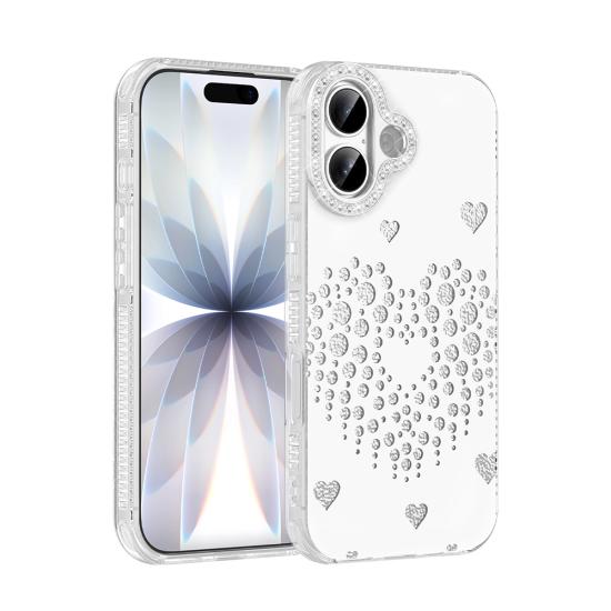 iPhone Uyumlu 17 Kılıf Damla Taşlı Zore Rivas Sert PC Kapak