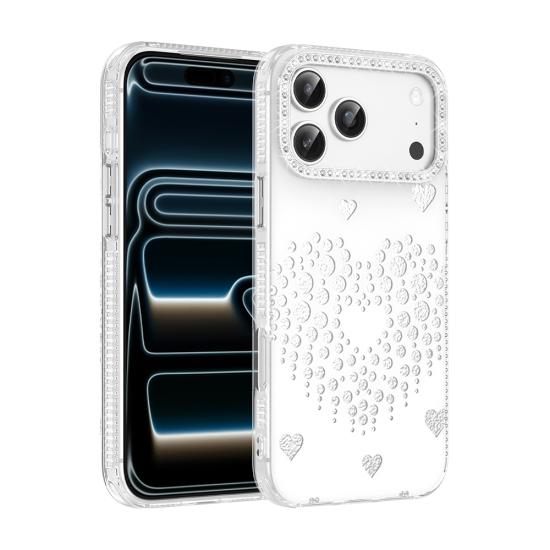 iPhone Uyumlu 18 Pro Kılıf Damla Taşlı Zore Rivas Sert PC Kapak