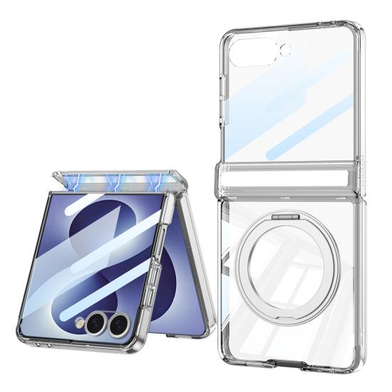 Galaxy Uyumlu Z Flip 8 Kılıf M-safe Şarj Özellikli Zore Kıpta KPT-05 Ring Standlı Sert PC Kapak