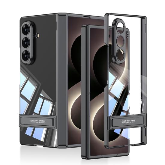 Galaxy Uyumlu Z Fold 8 Ultra Kılıf Kamera Korumalı Şeffaf Tasarımlı Zore Lego Standlı Kapak