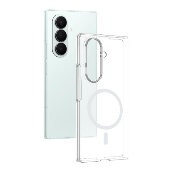 Galaxy Uyumlu Z Fold 8 Ultra Kamera Korumalı M-Safe Şarj Özellikli Şeffaf Zore London Sert PC Kapak