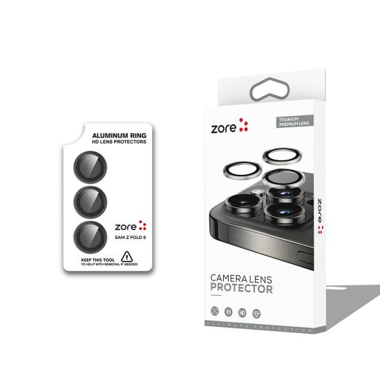 Galaxy Uyumlu Z Fold 8 Zore CL-12 Premium Safir Parmak İzi Bırakmayan Anti-Reflective Kamera Lens Koruyucu