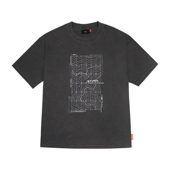 Skinarma Sonar Kısa Kollu Oversize Unisex Bisiklet Yaka Gri Tişört