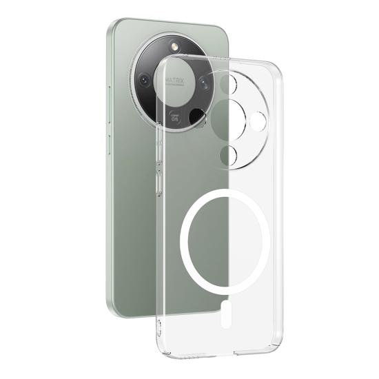 Honor Magic 8 Lite 5G Kamera Korumalı M-Safe Şarj Özellikli Şeffaf Zore London Sert PC Kapak
