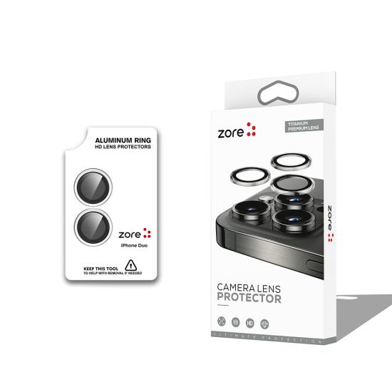 iPhone Uyumlu Duo Zore CL-12 Premium Safir Parmak İzi Bırakmayan Anti-Reflective Kamera Lens Koruyucu