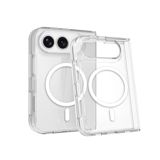 iPhone Uyumlu Duo Kılıf Zore M-safe Şarj Özellikli Şeffaf Kamera Çerçeveli UTS PC Kapak