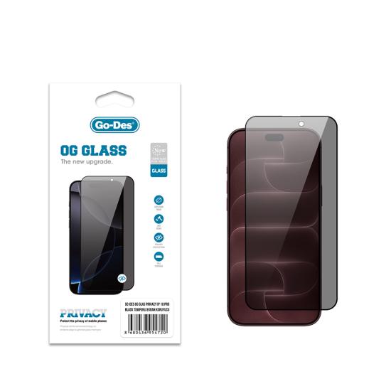iPhone Uyumlu 18 Pro Go Des OG Glass Hayalet Antistatik Temperli Cam Ekran Koruyucu