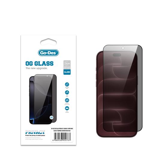 iPhone Uyumlu 18 Pro Max Go Des OG Glass Hayalet Antistatik Temperli Cam Ekran Koruyucu