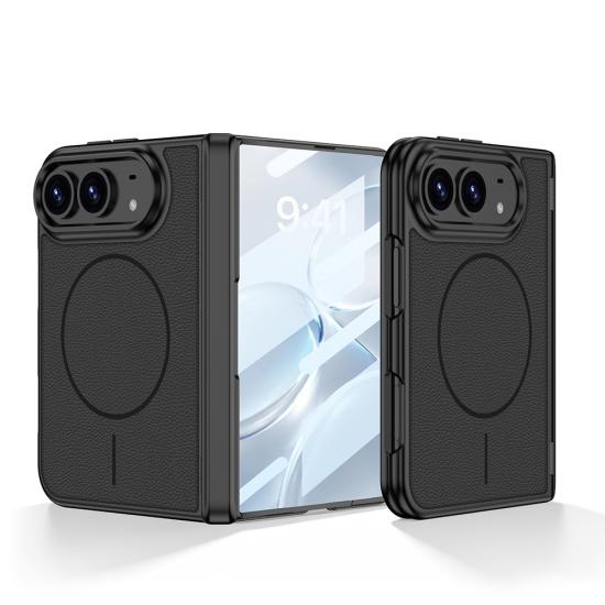 iPhone Uyumlu Duo Kılıf M-safe Şarj Özellikli Zore Kıpta KPT-16 Deri Tasarımlı Kapak