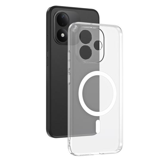 Xiaomi Uyumlu Redmi Note 17 Kamera Korumalı M-Safe Şarj Özellikli Şeffaf Zore London Sert PC Kapak